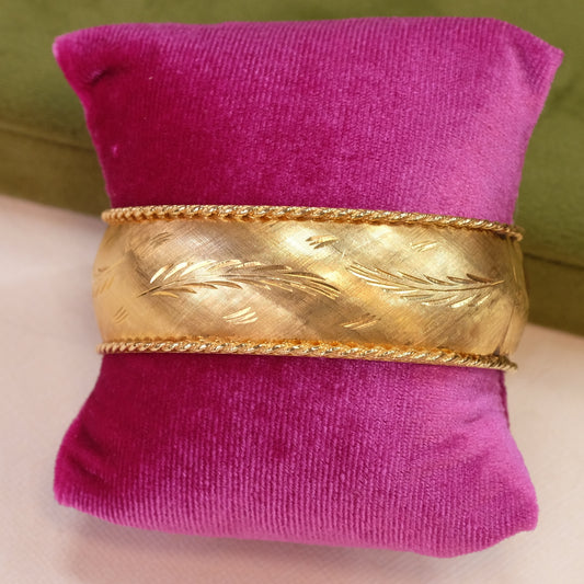 14K Gold Victorian Bangle Bracelet
