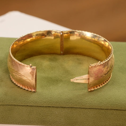 14K Gold Victorian Bangle Bracelet