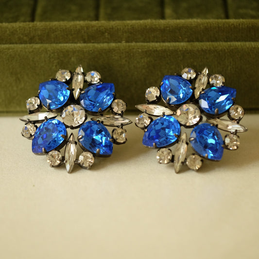 Butler and Wilson Large Rhinestone Earrings 1990s