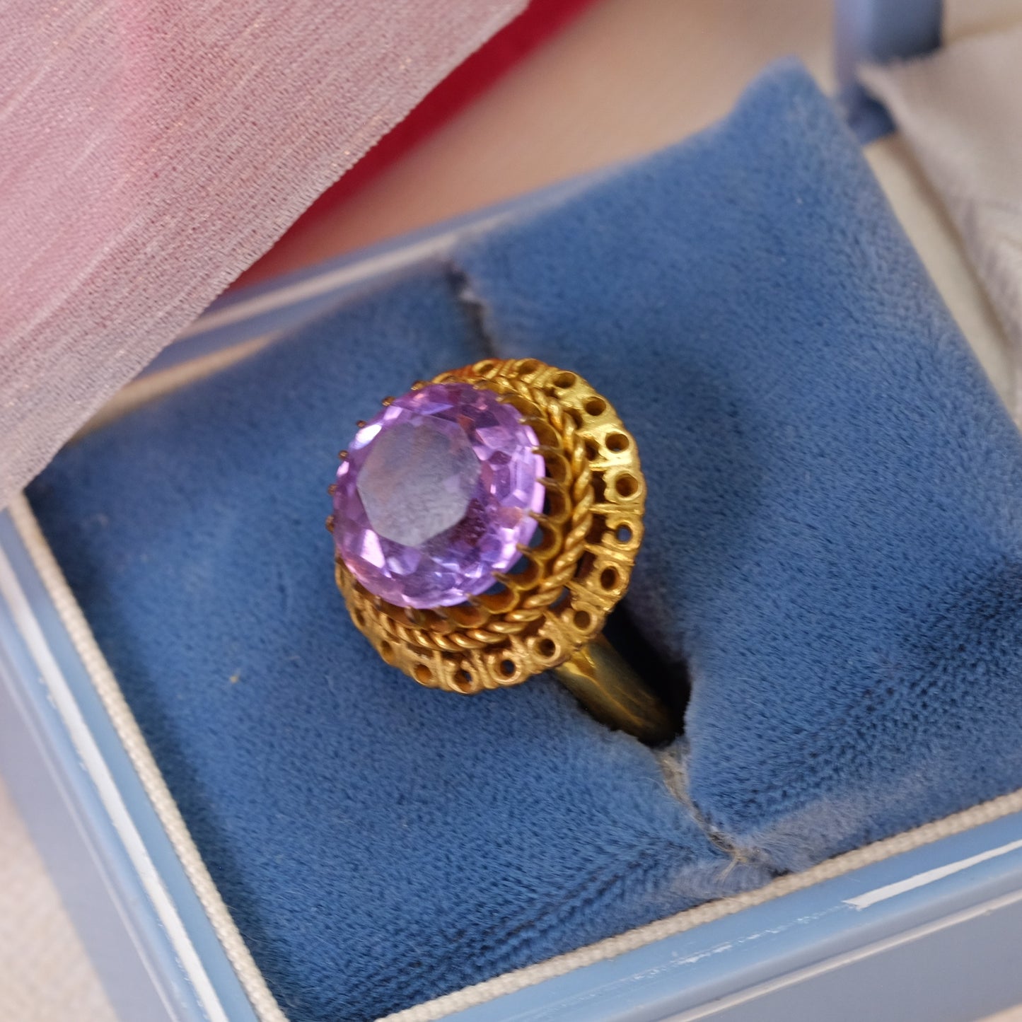 Antique Gold Plated ring with Amethyst
