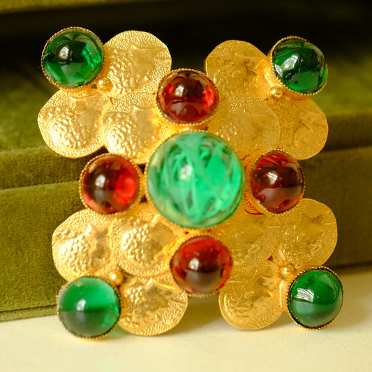 William DeLillo Jewel Tone Brooch 1970s