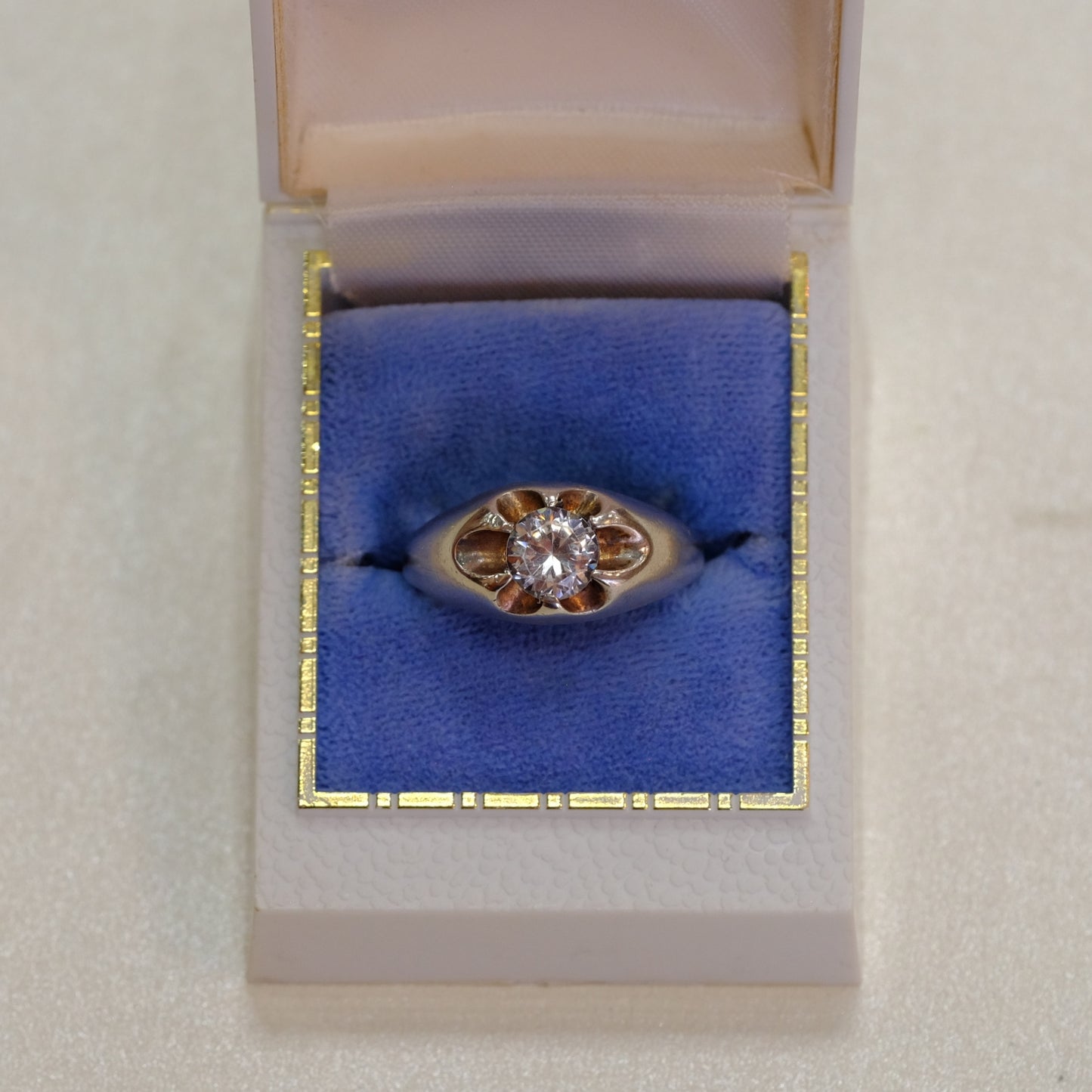 Chunky Sterling Silver Ring with Unique Set Rhinestone