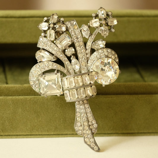 Eisenberg Original Pave Rhinestones Dress Clip 1940s