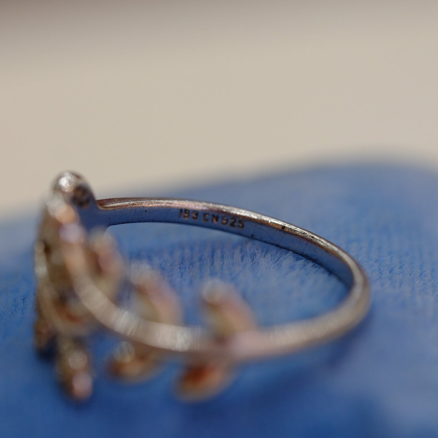 Silver Leaves Ring with Delicate Detail