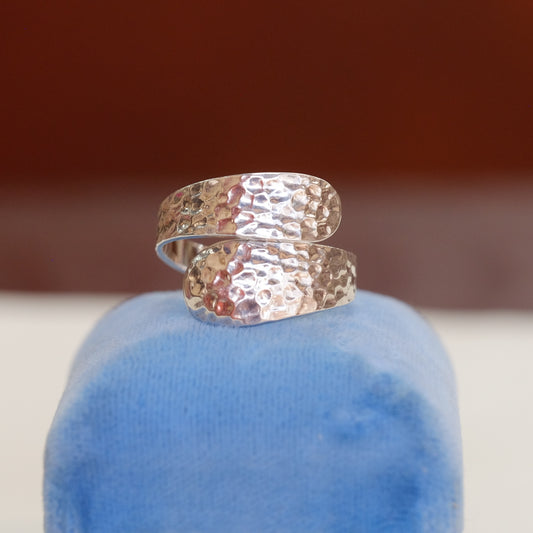 Hammered Silver Wrap Ring