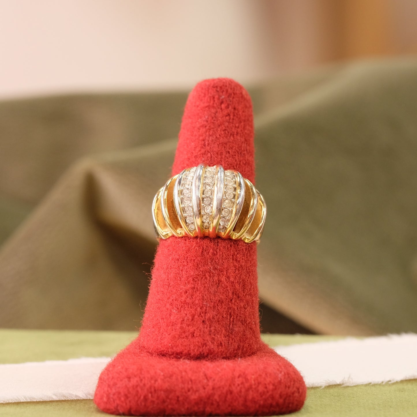 Costume Ring with Rhinestones