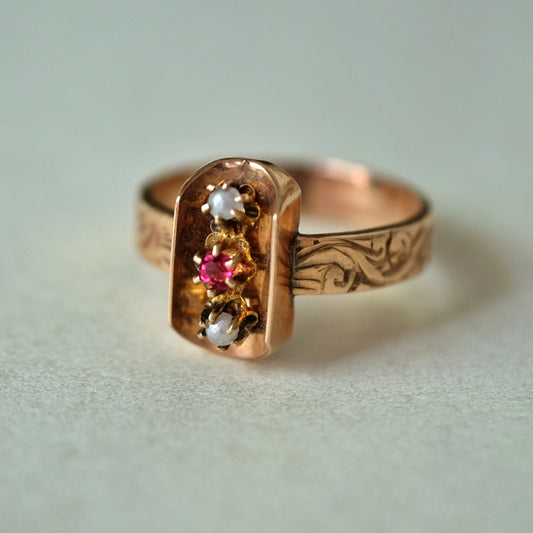 Victorian Rose Gold 14K Gold Ring