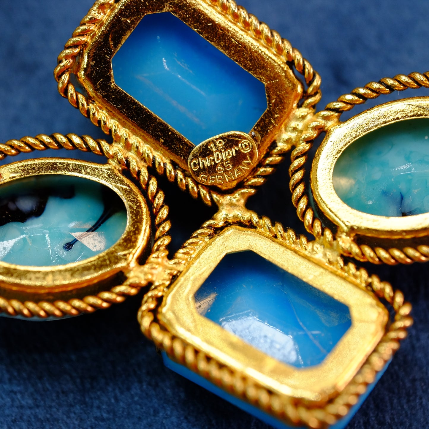 Dior Turquoise Cabochons Brooch 1960s