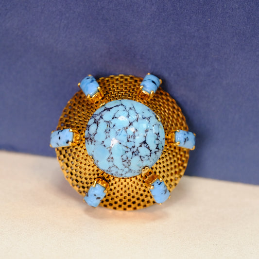 Dior Dome Turquoise Brooch 1960s