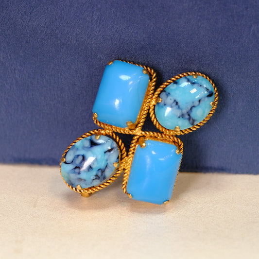 Dior Turquoise Cabochons Brooch 1960s