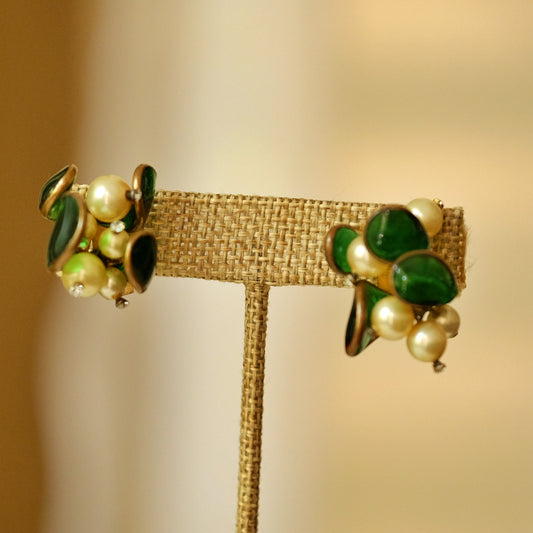 Vintage Gripoix Lilly of the Valley French Earrings 1960s
