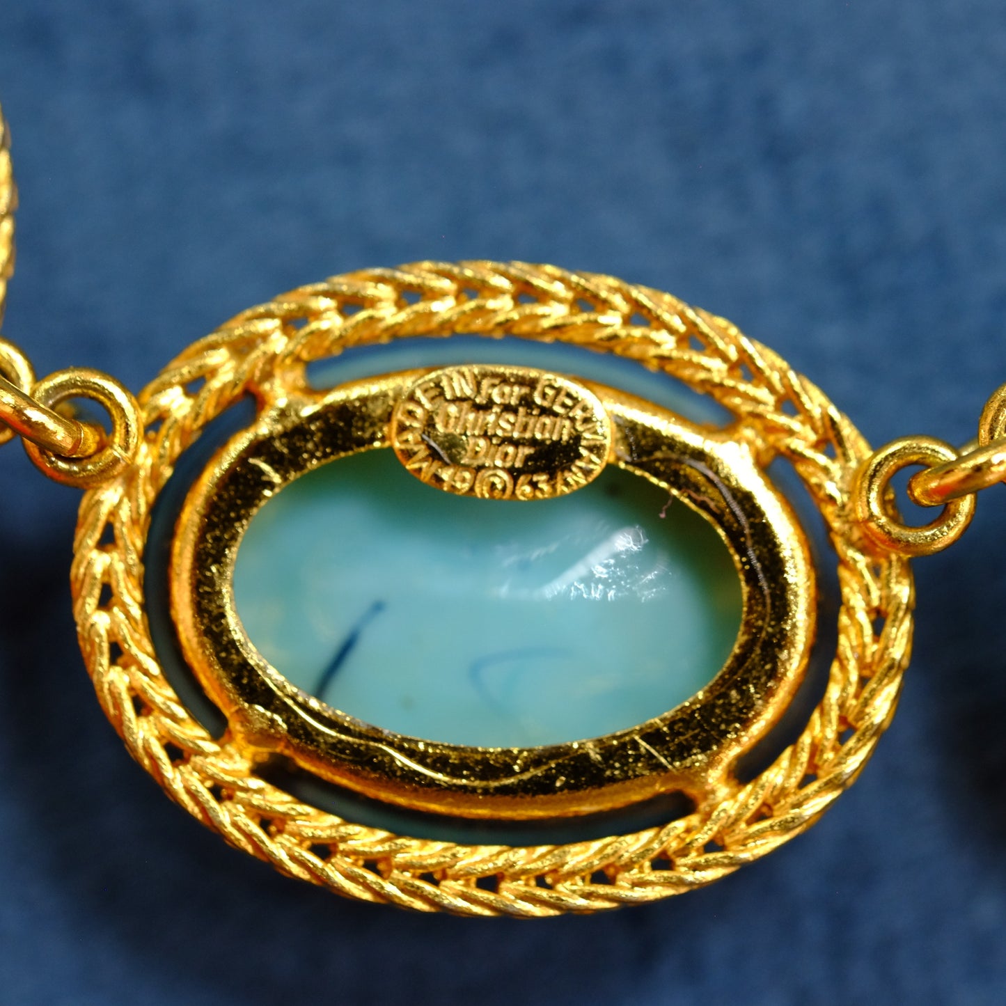 Christian Dior Blue Faux Turquoise Necklace 1960s