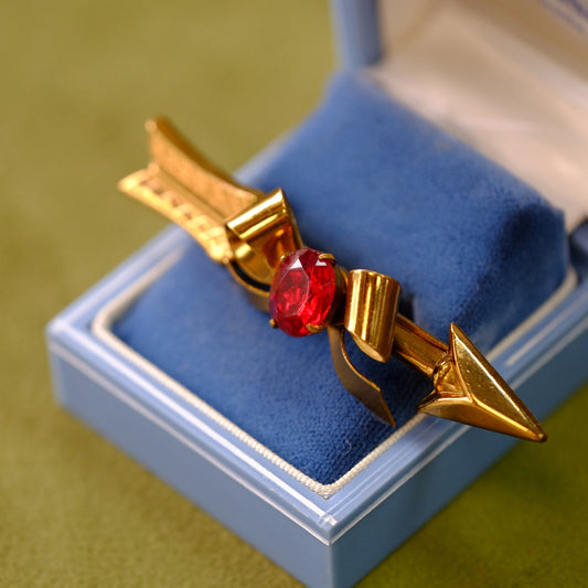 Coro Jeweled Bow and Arrow Pin