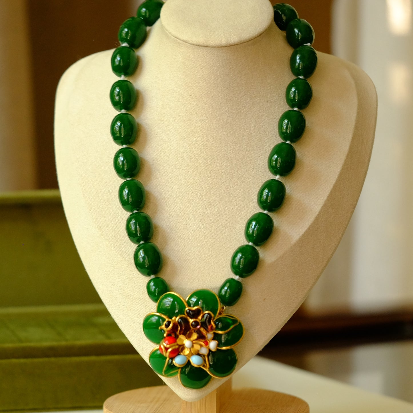 Augustine Paris Gripoix necklace with Flower Pendant