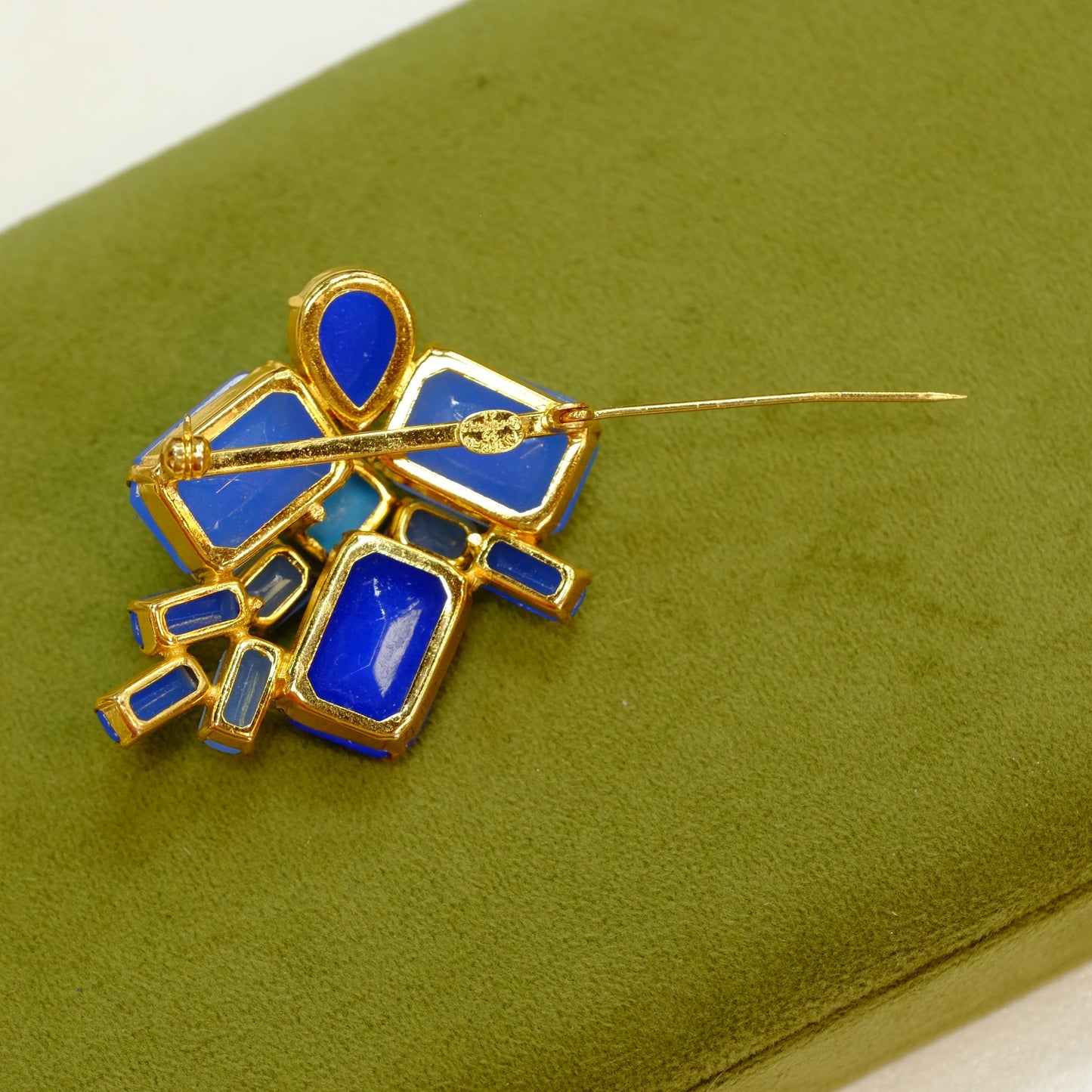 Vintage Christian Dior Germany Blue Brooch 1960s