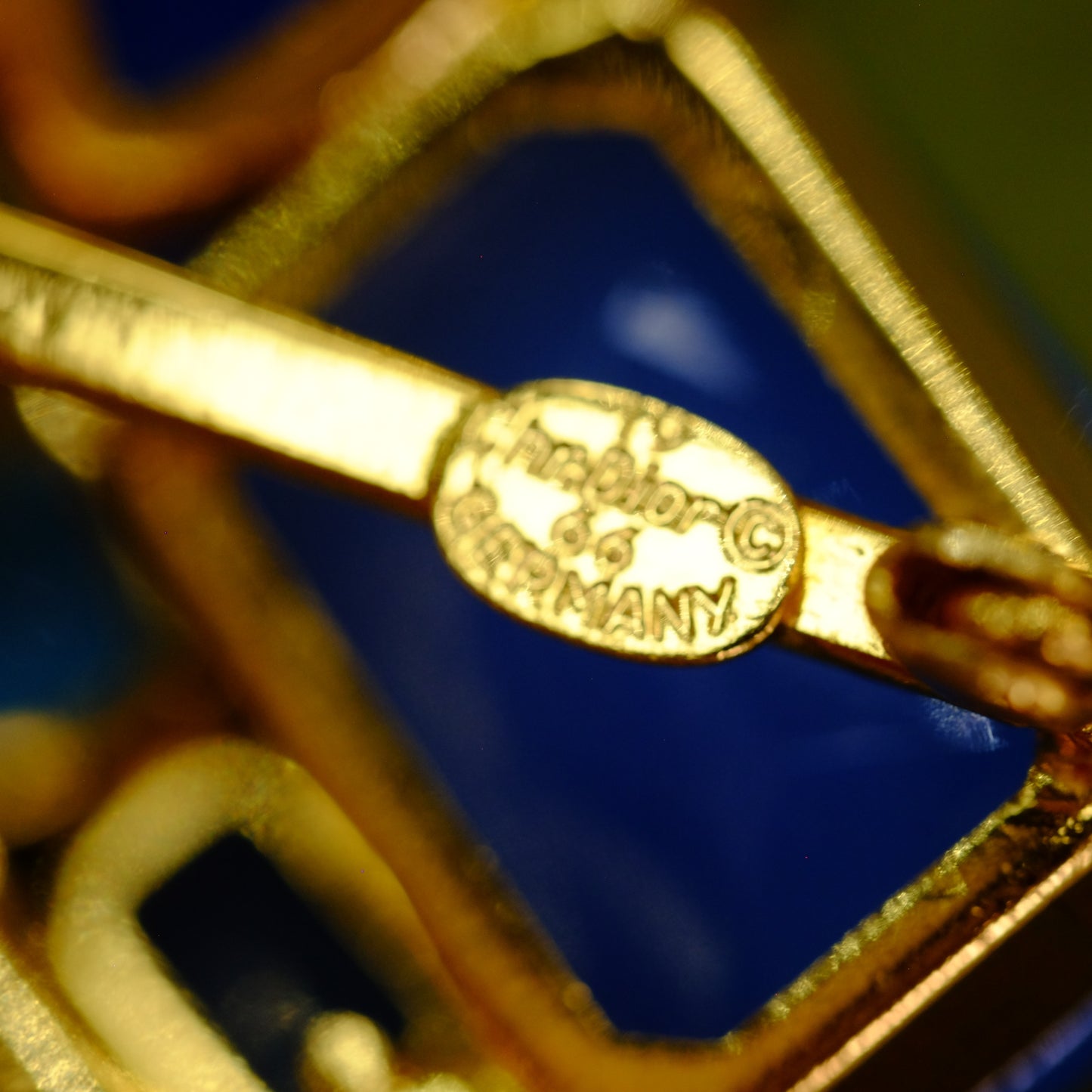 Vintage Christian Dior Germany Blue Brooch 1960s