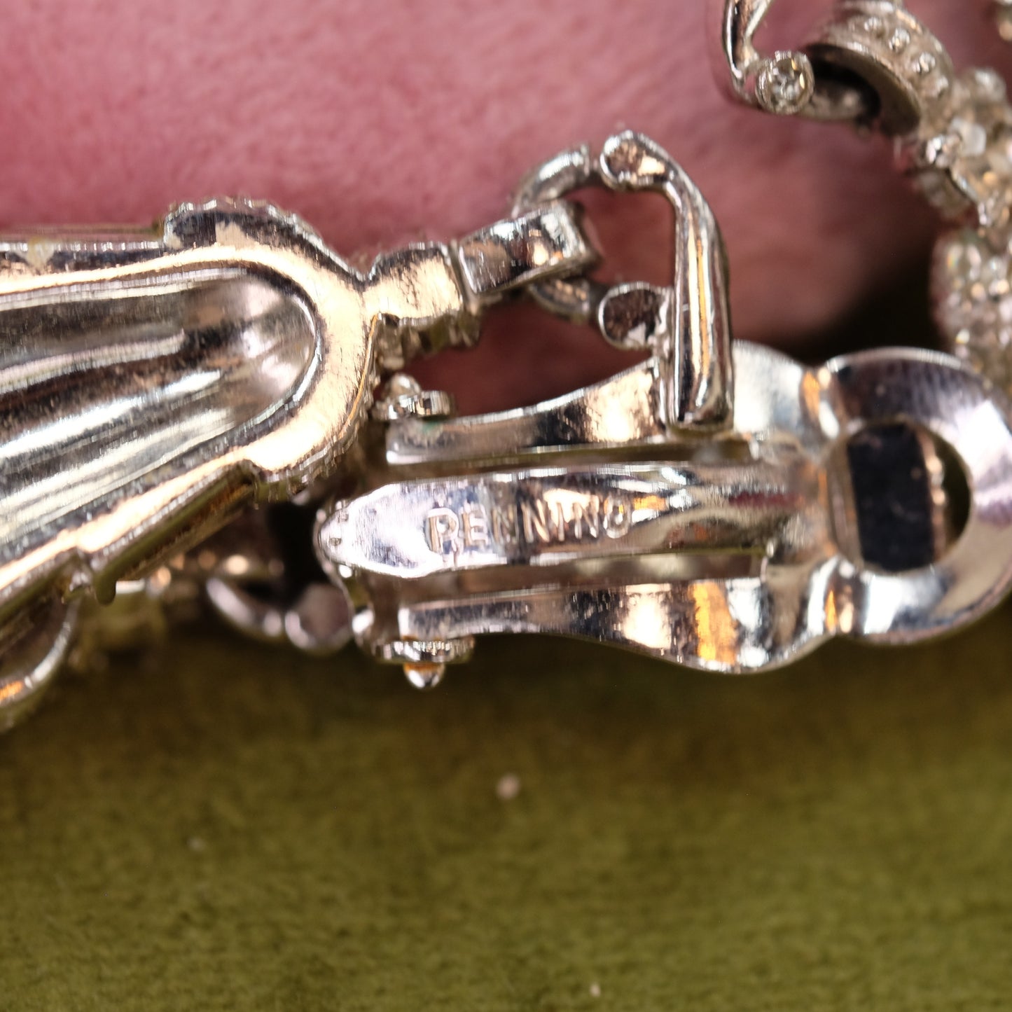 Pennino Double tassel clip on earrings 1950s