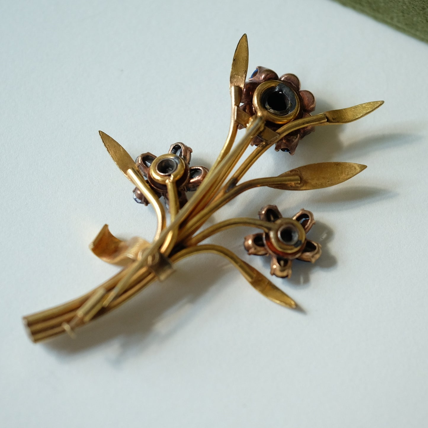 Vintage French Flower Brooch with Trombone Clasp 1960s