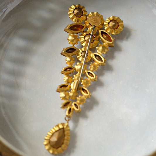 Early Christian Dior Crystal Dangle Brooch 1950s