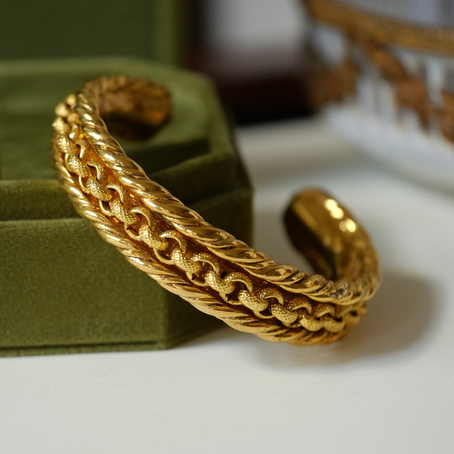 Vintage Cuff Multi Chain Bracelet 1980s