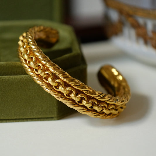 Vintage Cuff Multi Chain Bracelet 1980s