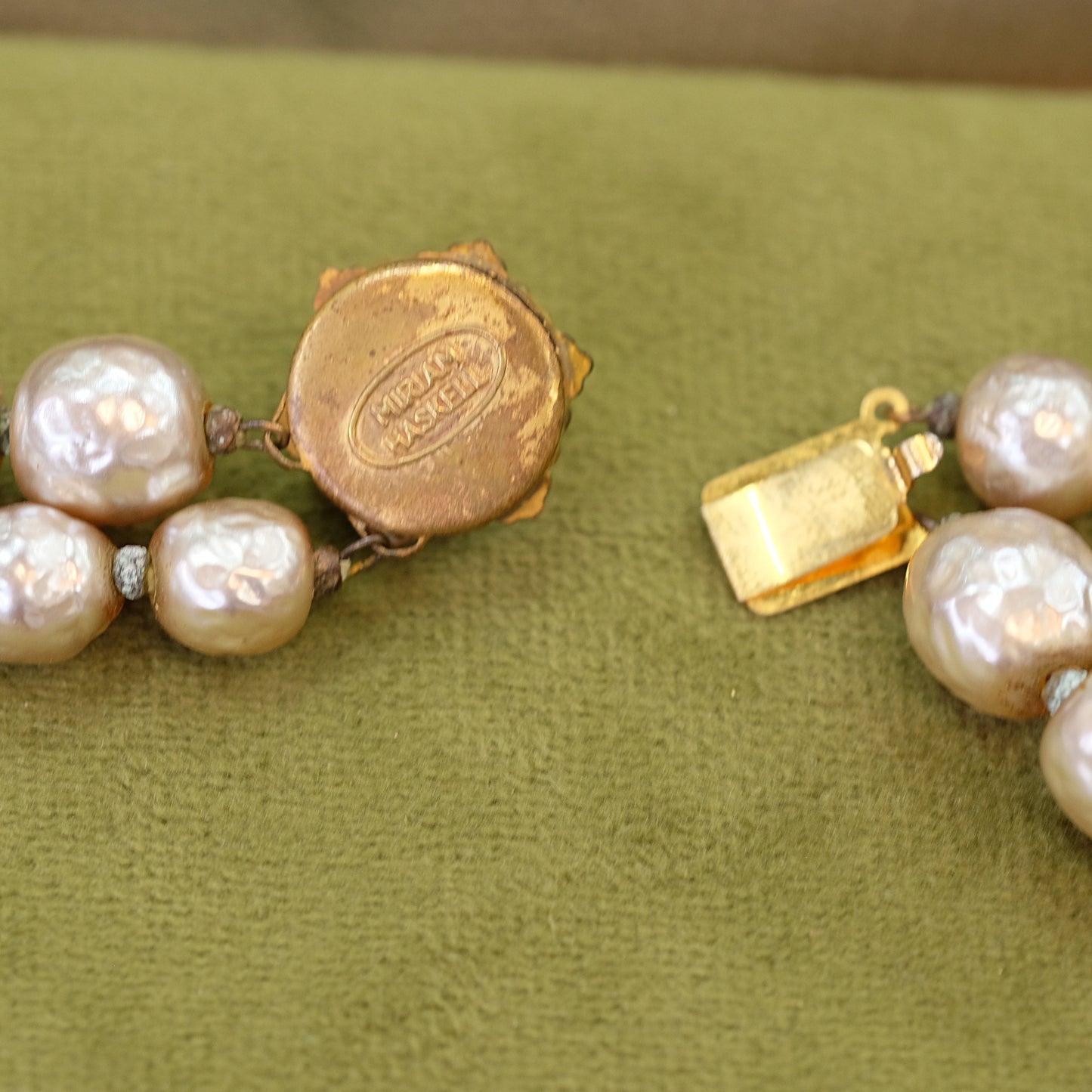Miriam Haskell Faux Pearl Double row necklace 1950s