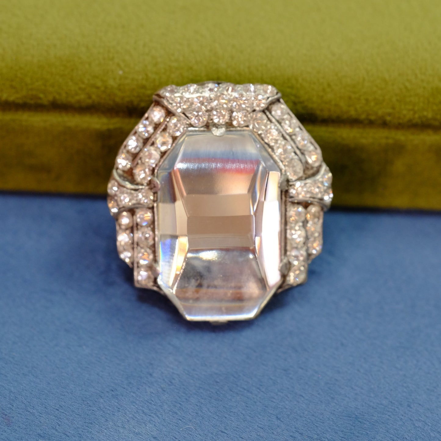 Eisenberg Square Crystal Dress Clip 1940s