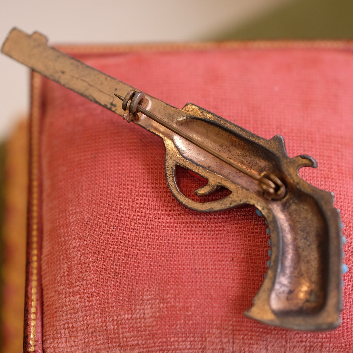 Jeweled Gun Brooch 1930s