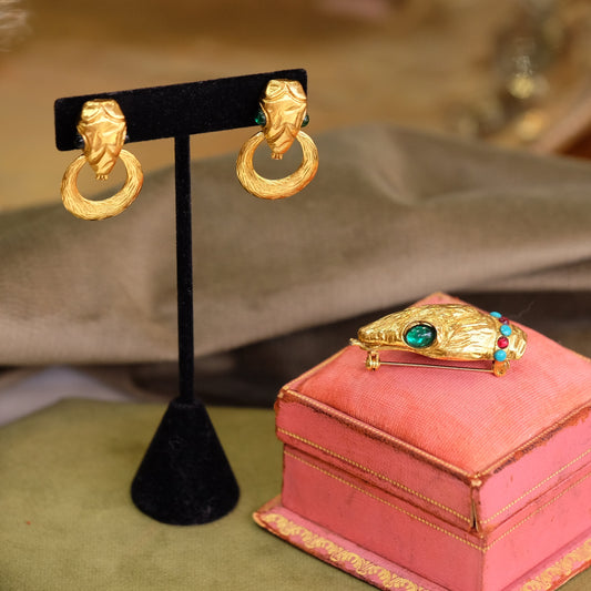 Richelieu Snake brooch and earrings set
