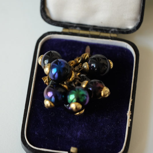 Tiny French Brooch with Balloon Shaped Charms 1950s