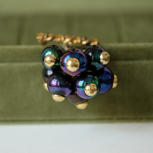 Tiny French Brooch with Balloon Shaped Charms 1950s