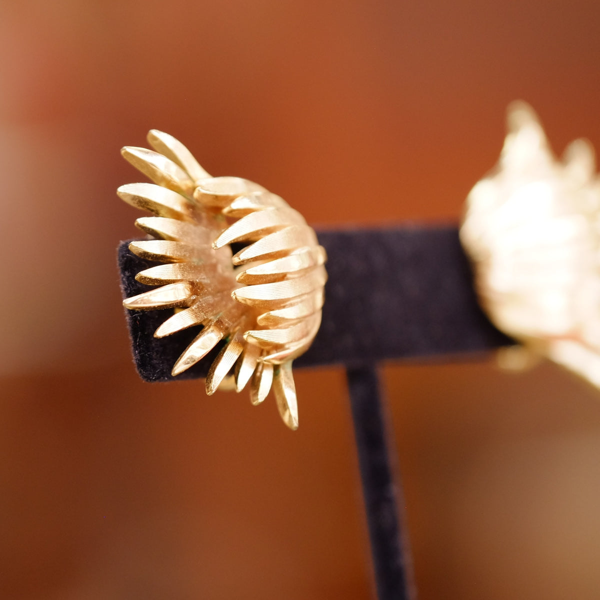 Trifari Thistle Brooch and Earrings set 1960s