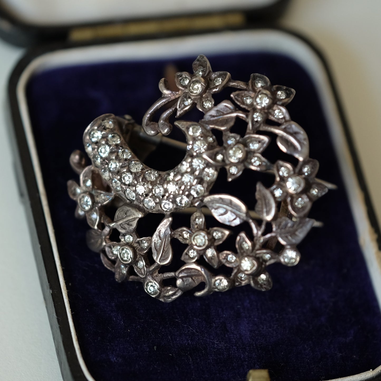 Eisenberg Original Sterling Dress Clip with Flower Motifs 1940s