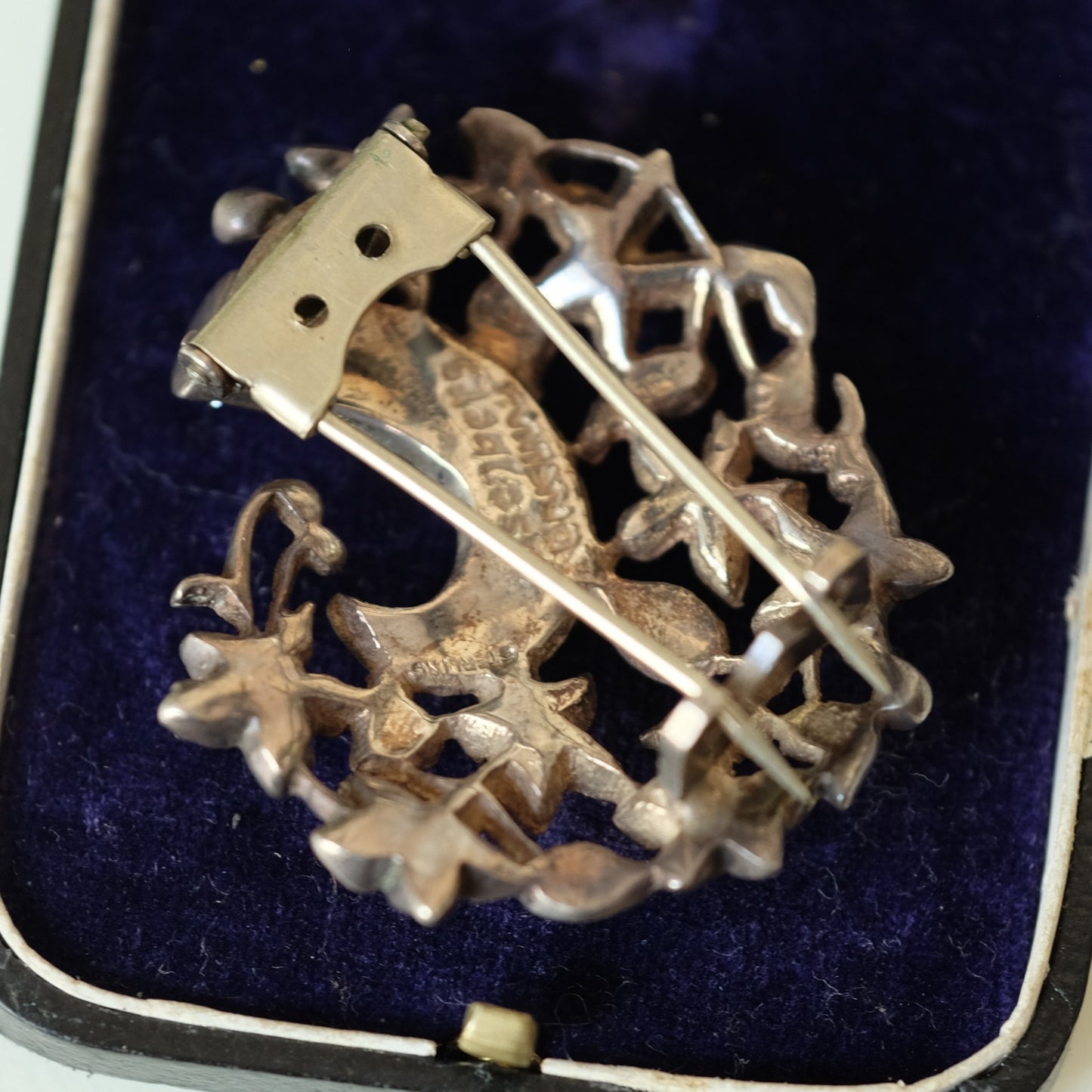 Eisenberg Original Sterling Dress Clip with Flower Motifs 1940s