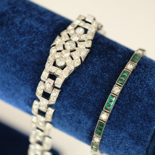Vintage Trifari Clear Rhinestones Bracelet 1940s