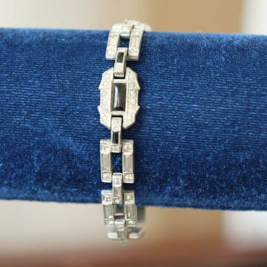 Art Deco Black Geometry Bracelet 1910s