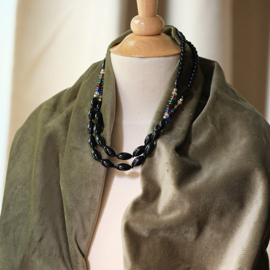 Vintage French Glass Beads Necklace 1960s