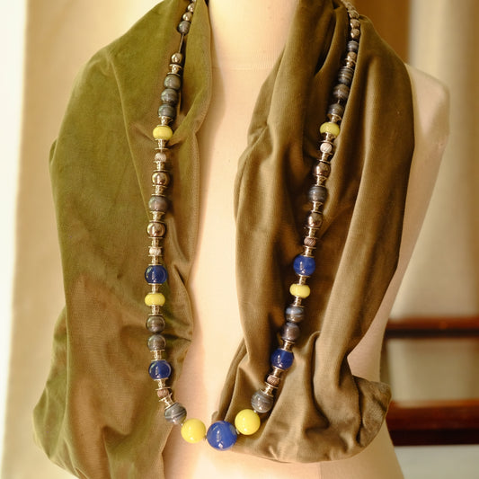 Vintage Christian Dior Long Necklace with Glass Beads 1990s