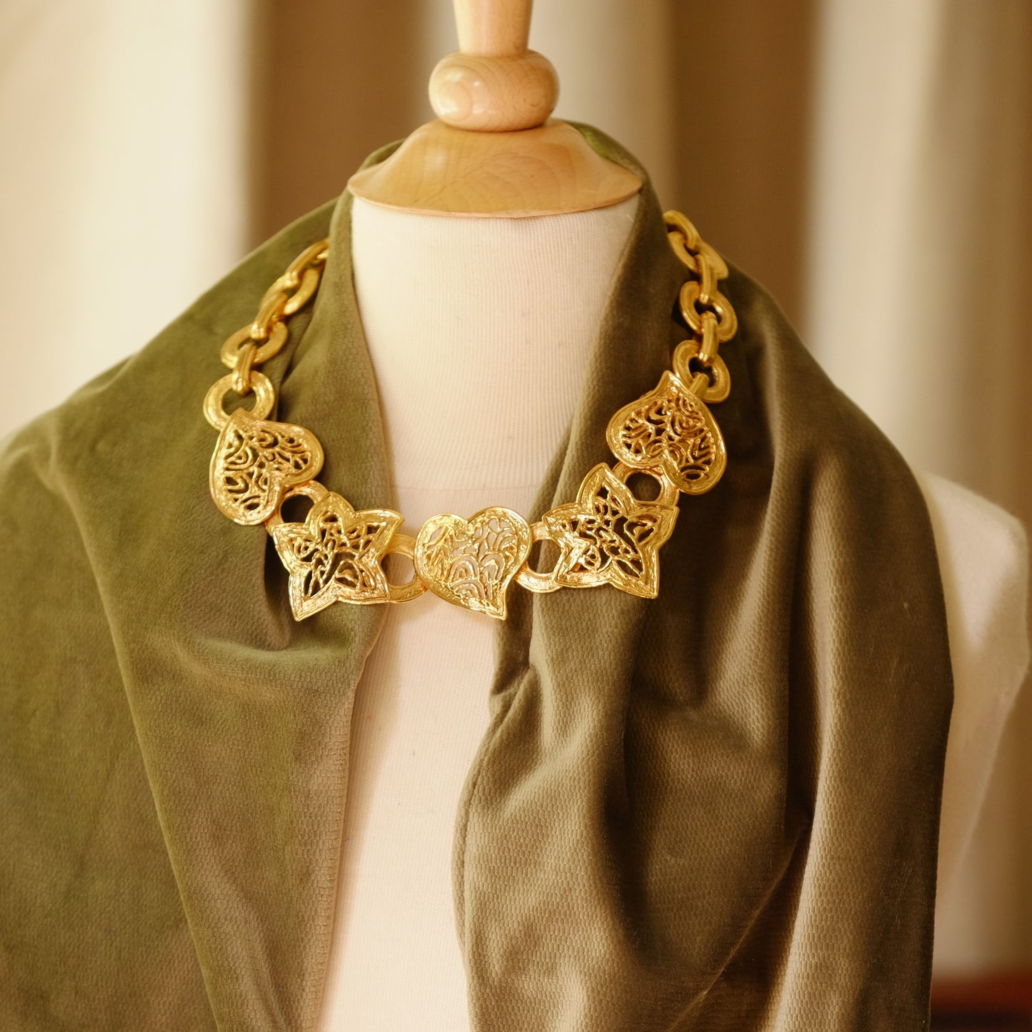 Vintage Yves Saint Laurent Hearts and Stars Necklace by Robert Goossens