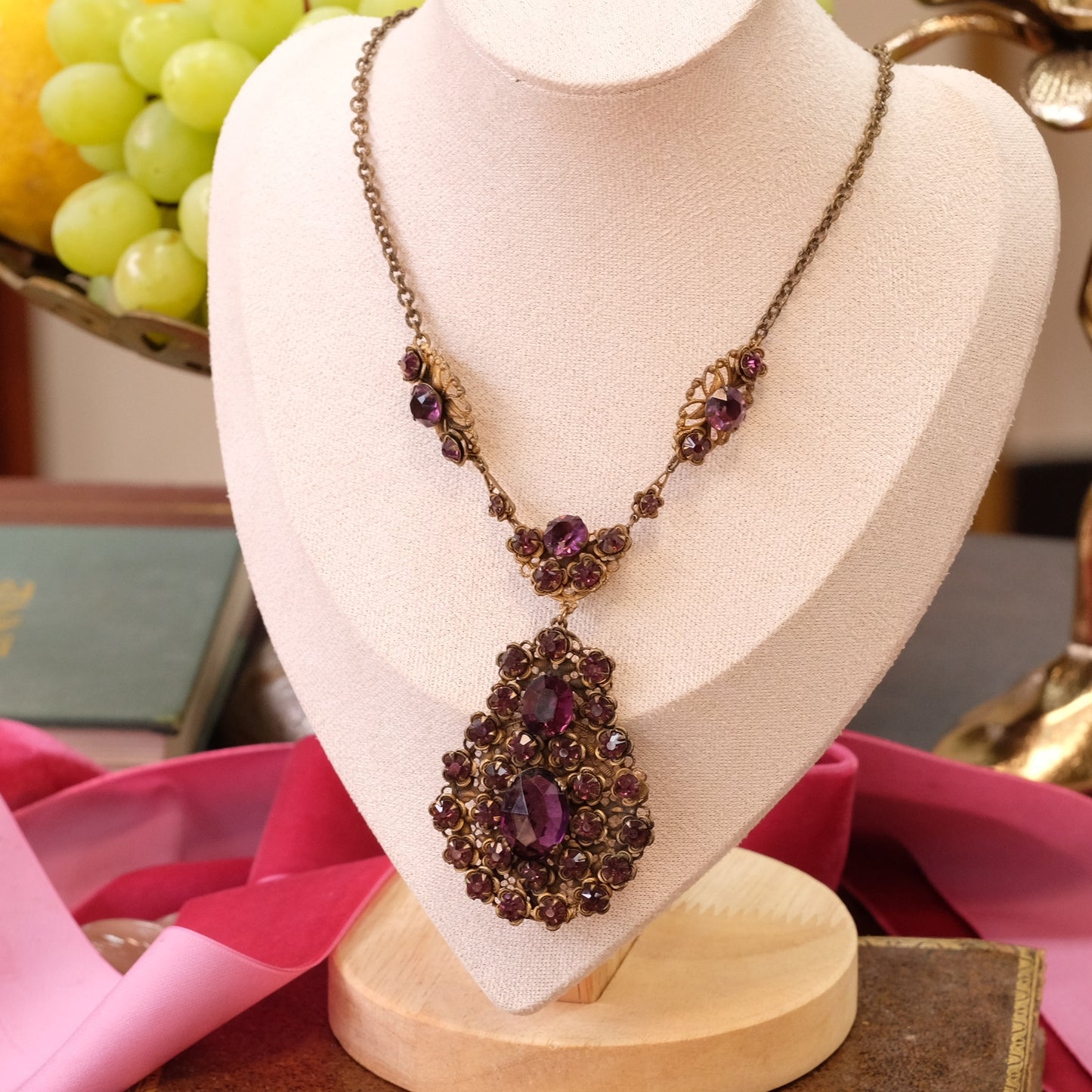 Czech Glass Purple Pendant