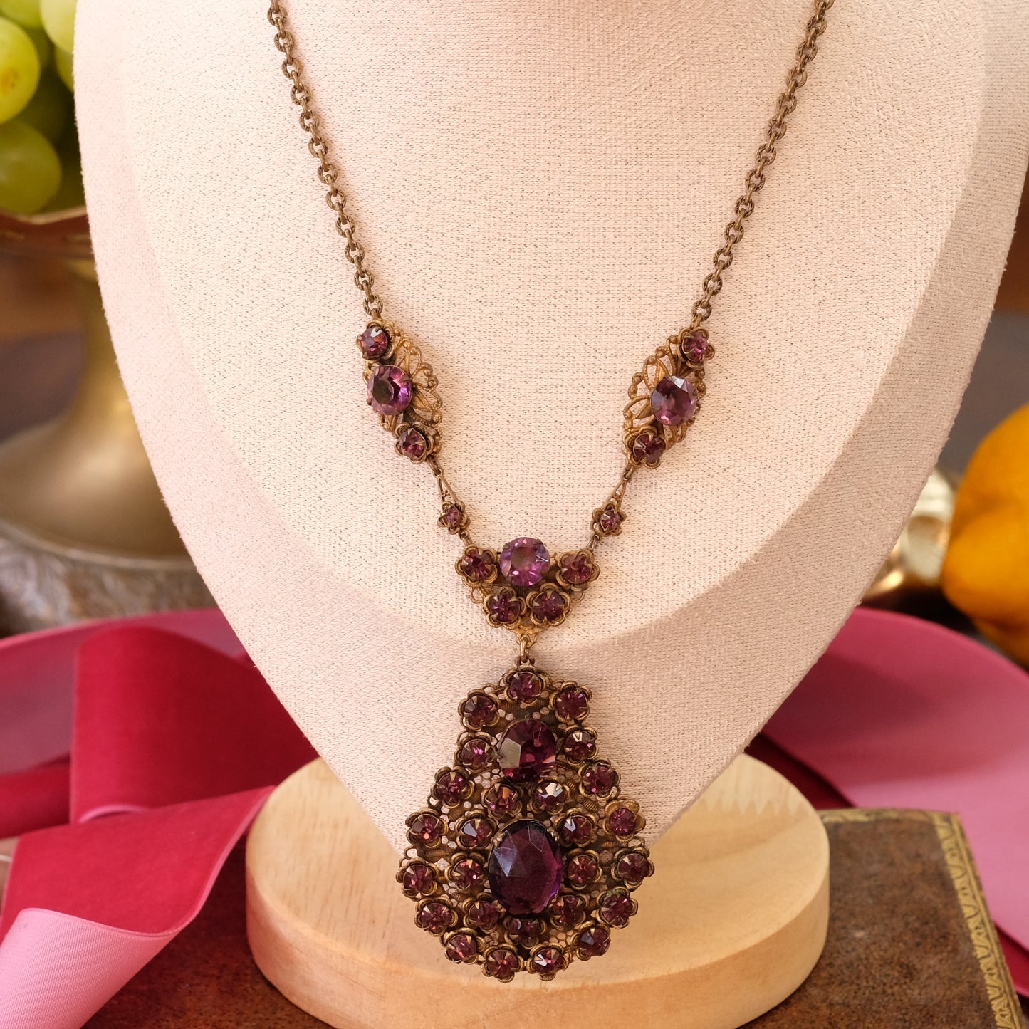 Czech Glass Purple Pendant