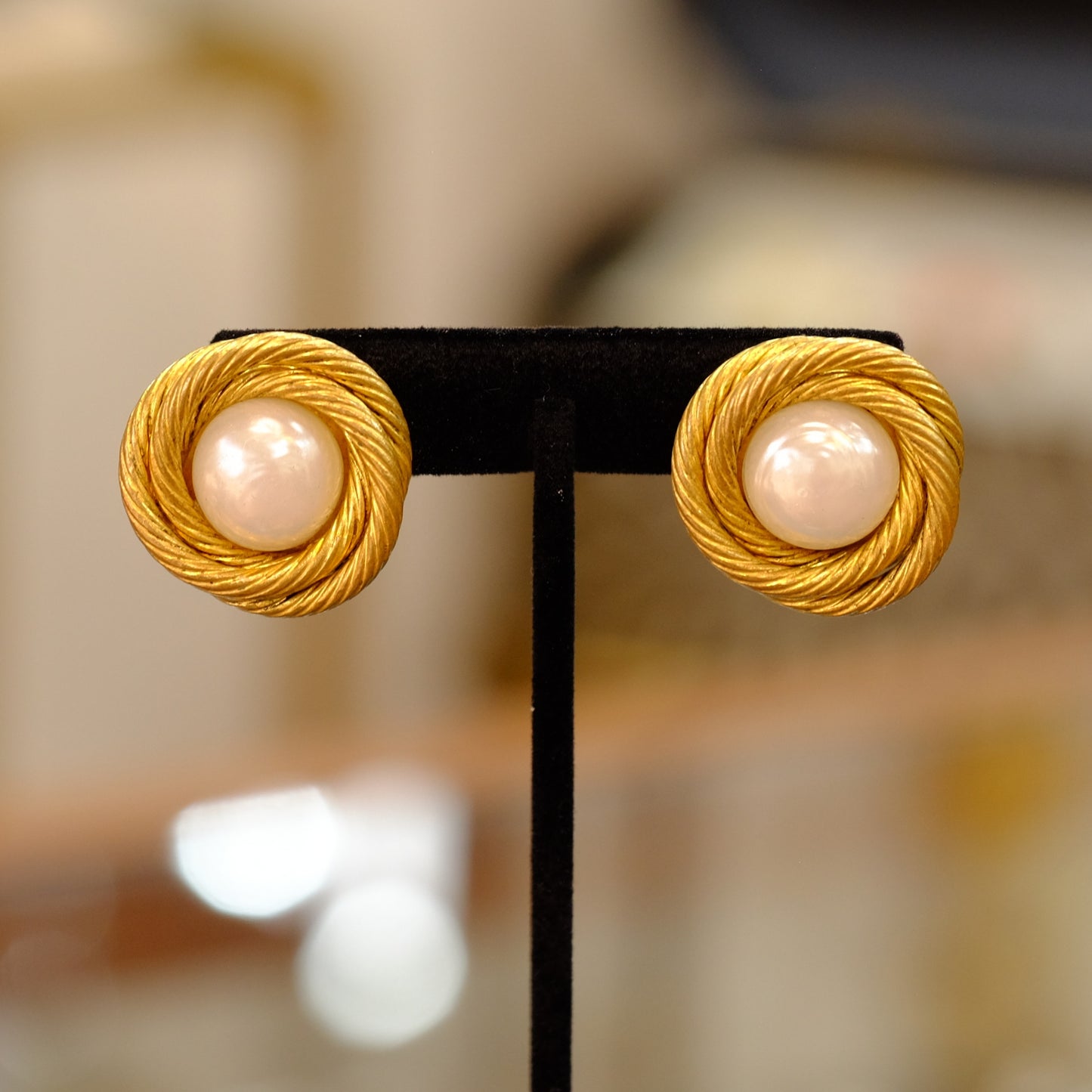 Early Chanel Earrings with Pearl