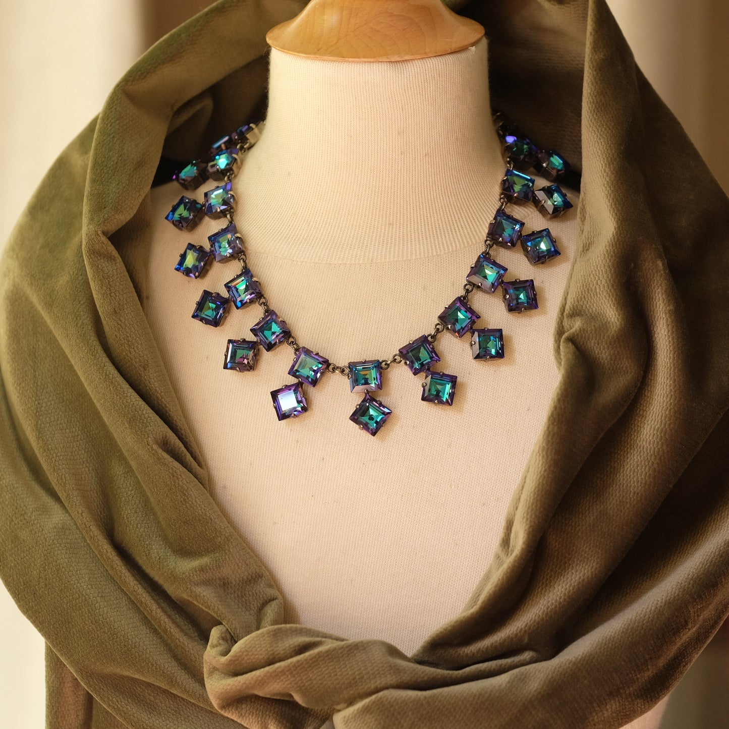 Vintage YSL Crystal Couture Necklace 1970s