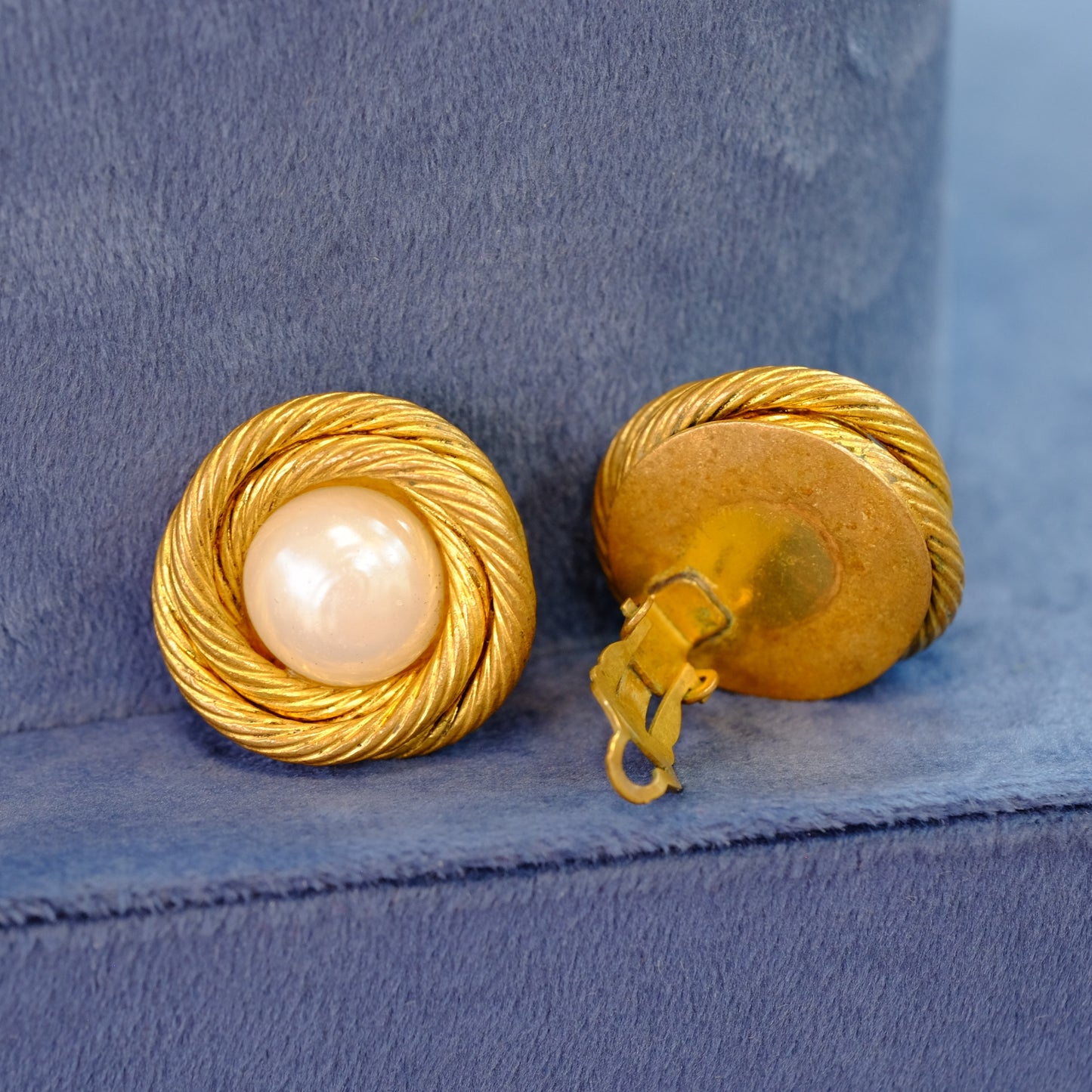 Early Chanel Earrings with Pearl
