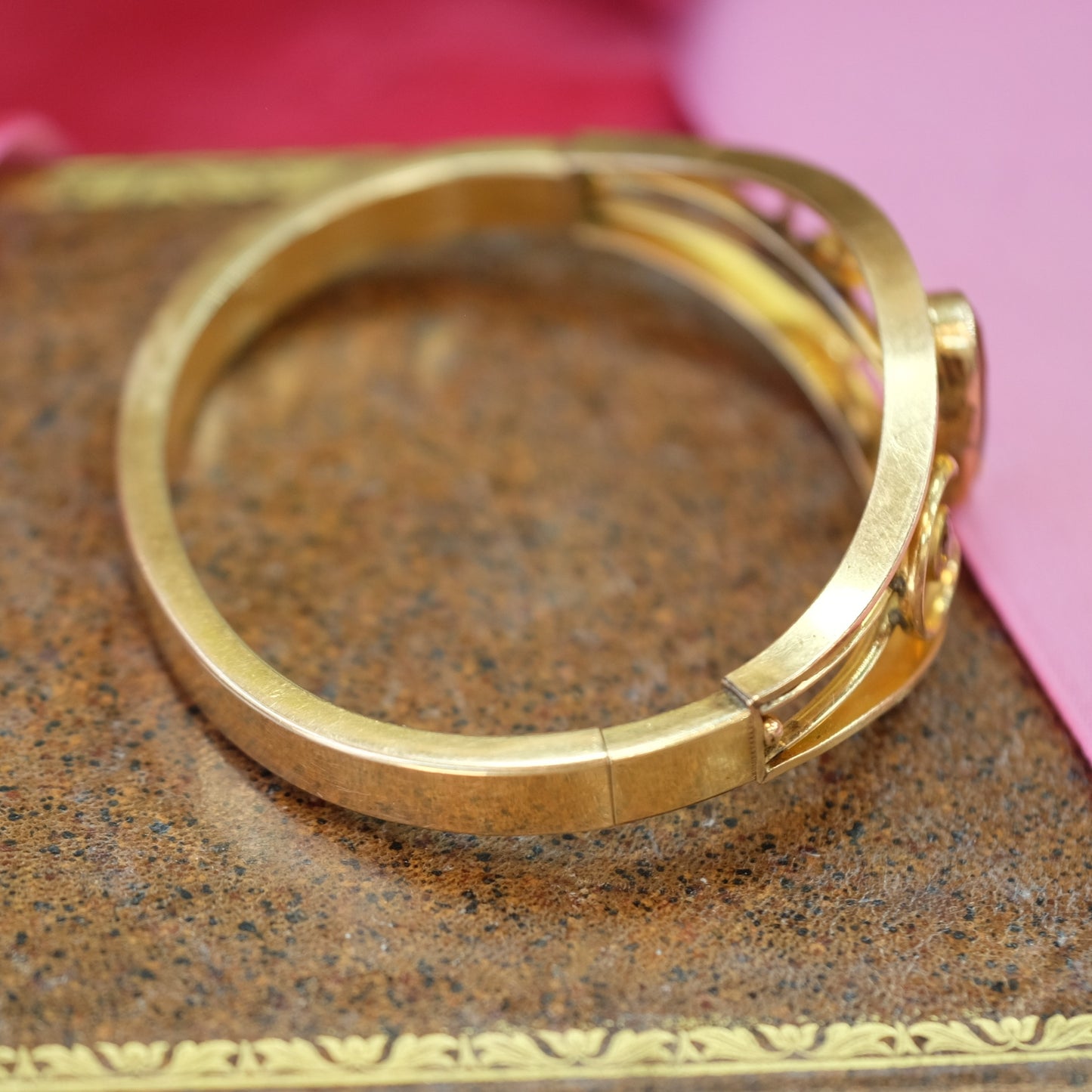 Antique Gold Filled Amber Cuff Bracelet