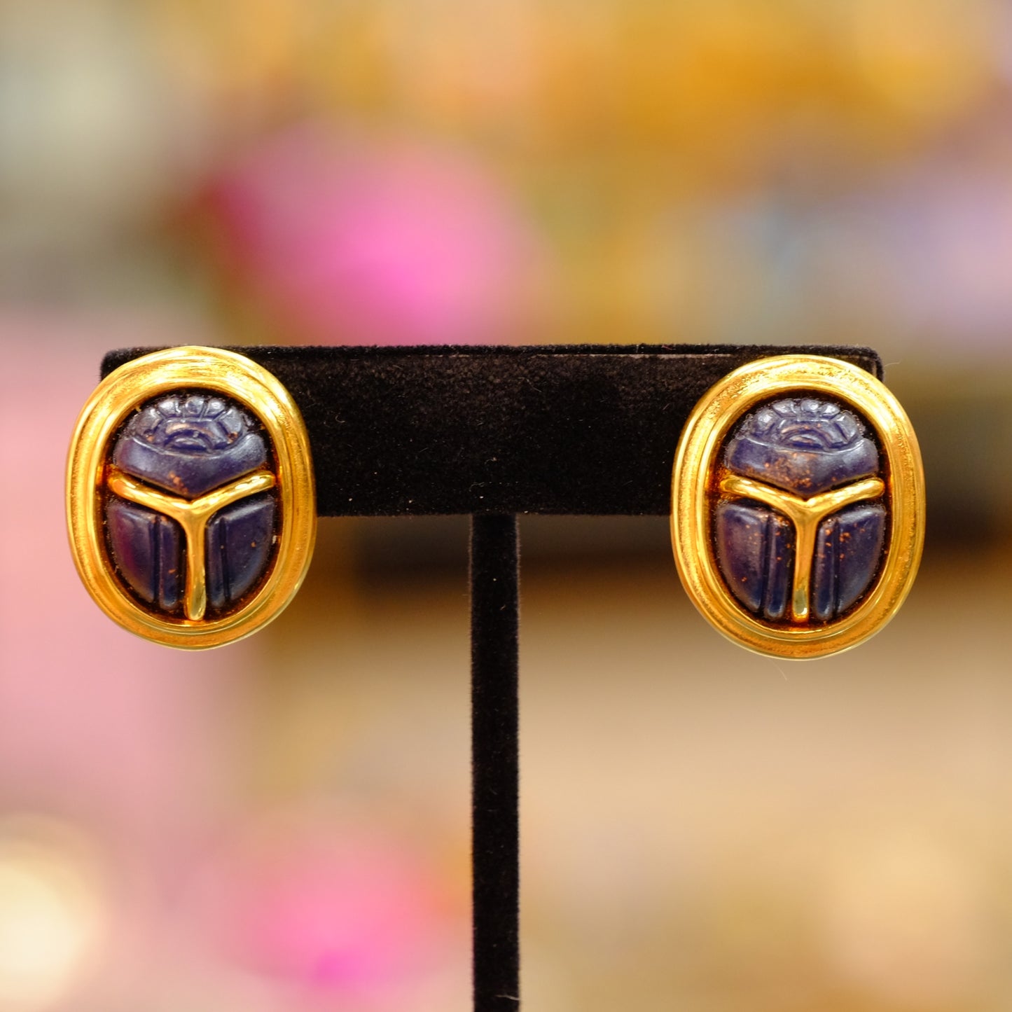Vintage Balmain Scarab Earrings