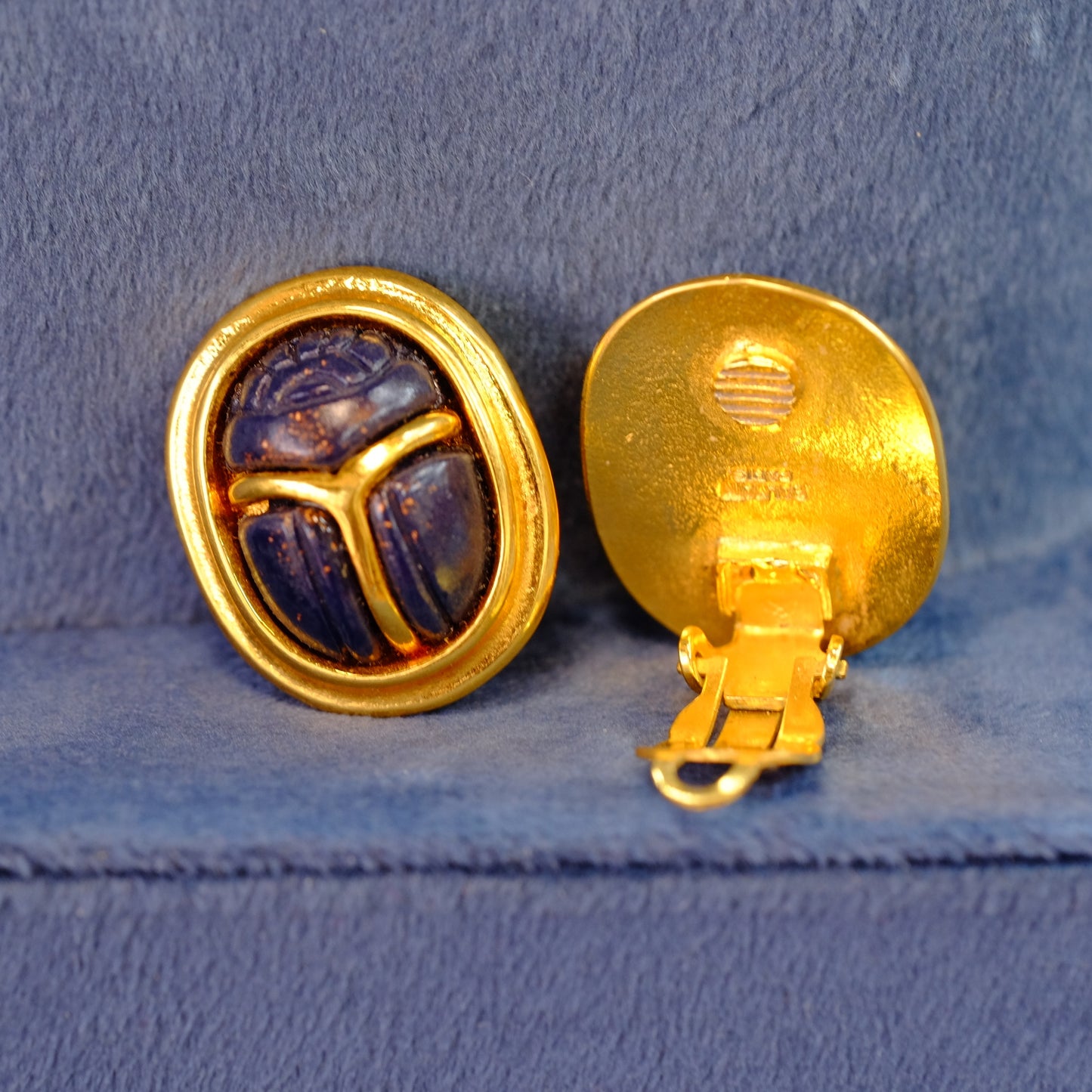 Vintage Balmain Scarab Earrings