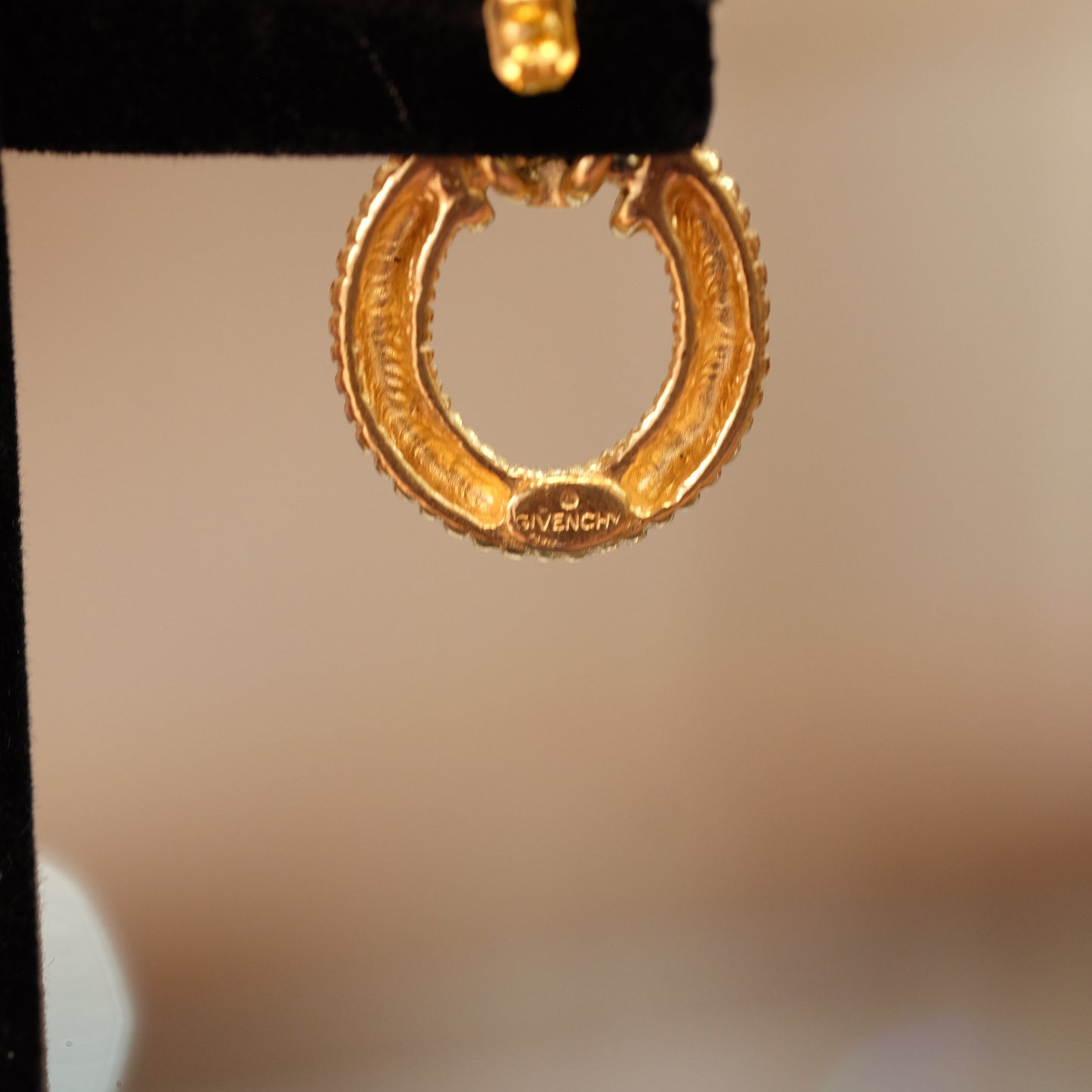 Vintage Givenchy Pierced Logo Earrings 1990s