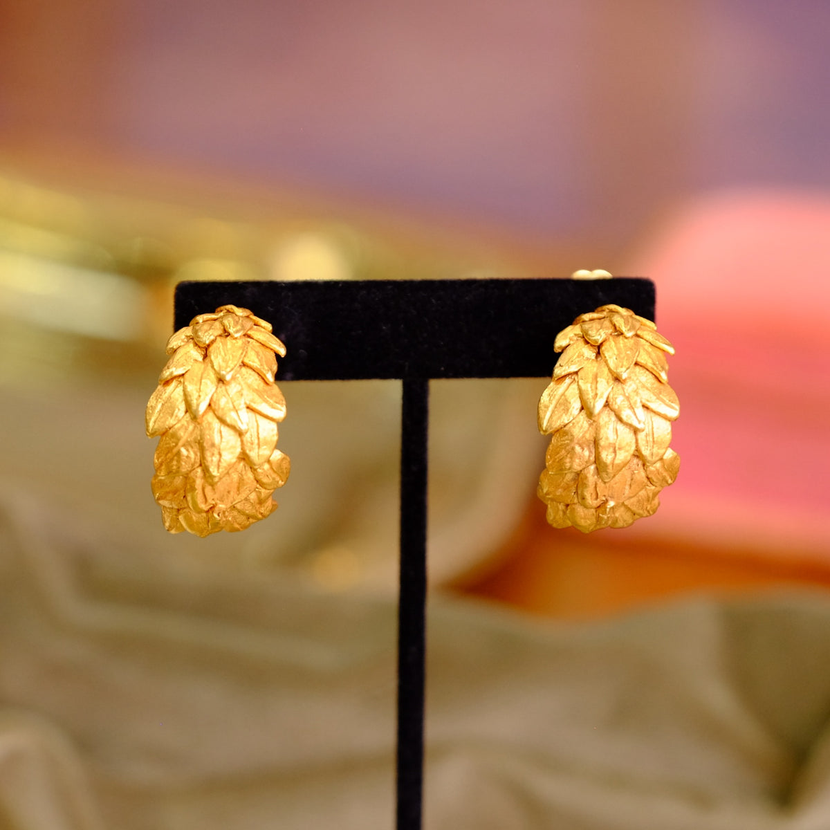 Kate Hines Vintage Leaf Clip on Earrings
