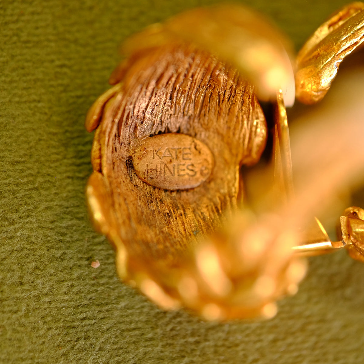Kate Hines Vintage Leaf Clip on Earrings